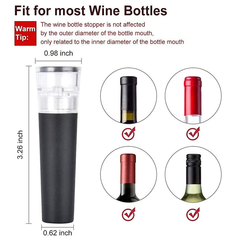 REKOBON 6 Pack Vacuum Wine Stopper, Reusable Silicone Caps, Air Remover Corks, Leakproof Wine Bottle Sealer for Wedding & Birthday Party - Image 4